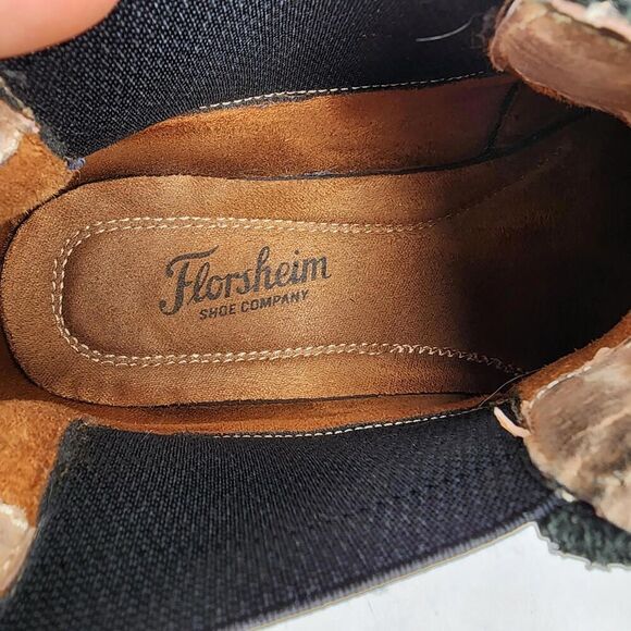 Florsheim Men's Chalet Boot US 12 M Chelsea Pull On Black Leather Plain Toe - Picture 10 of 11